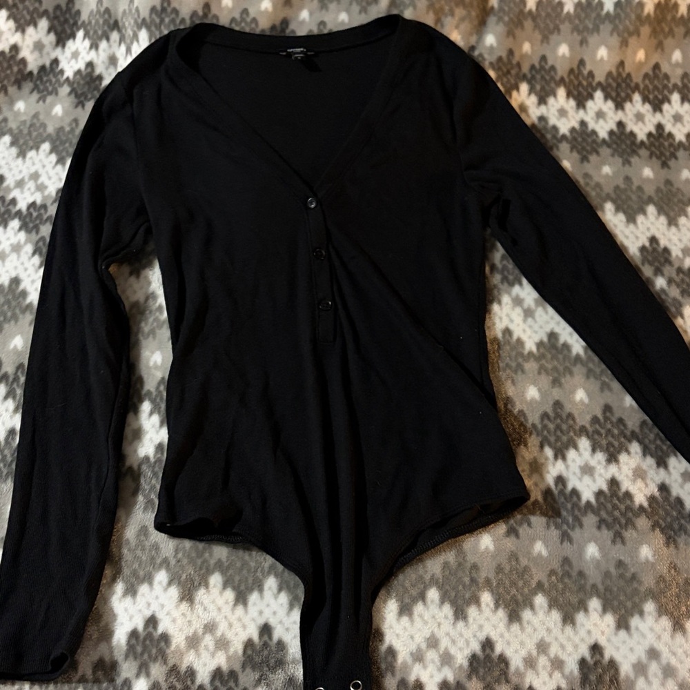 Express Fitted Black Bodysuit